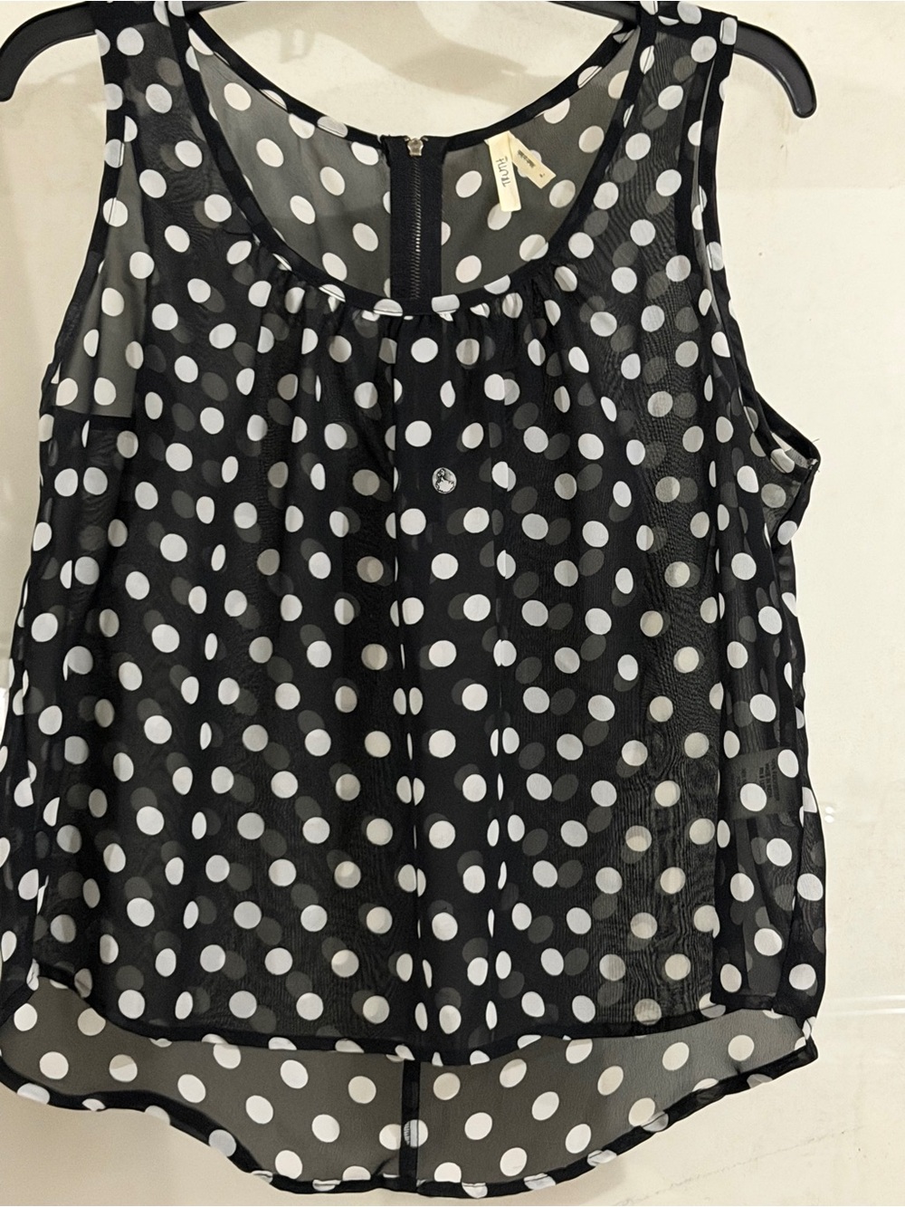 Truth Black and White Polka Dot Sleeveless Chiffon Camisole